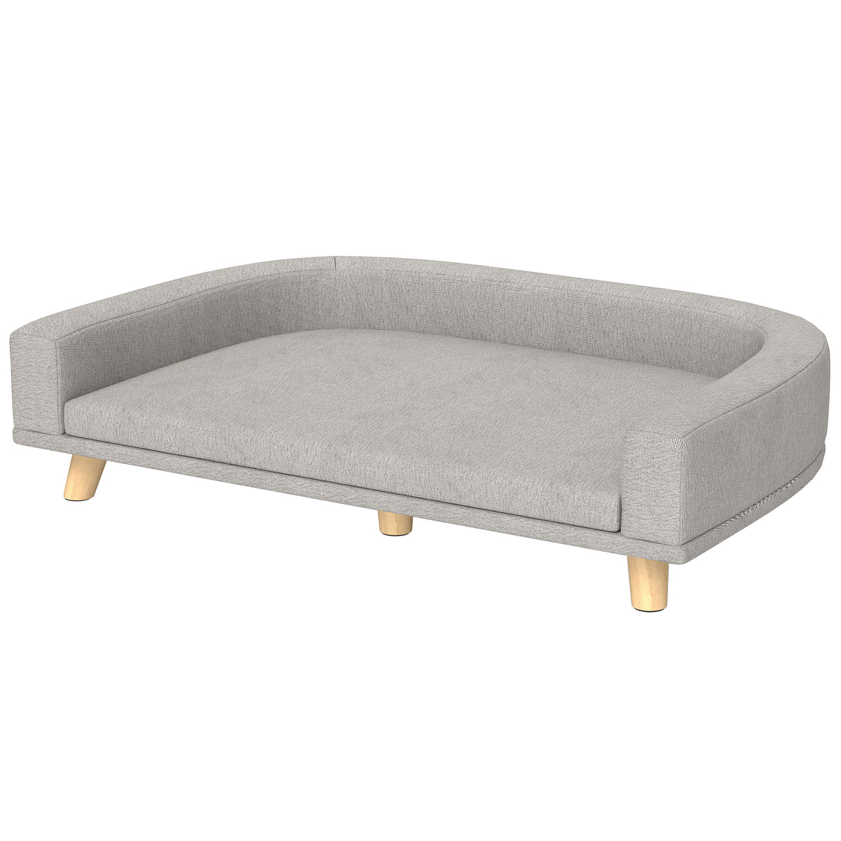 photo of grey pet sofa bed on white background
