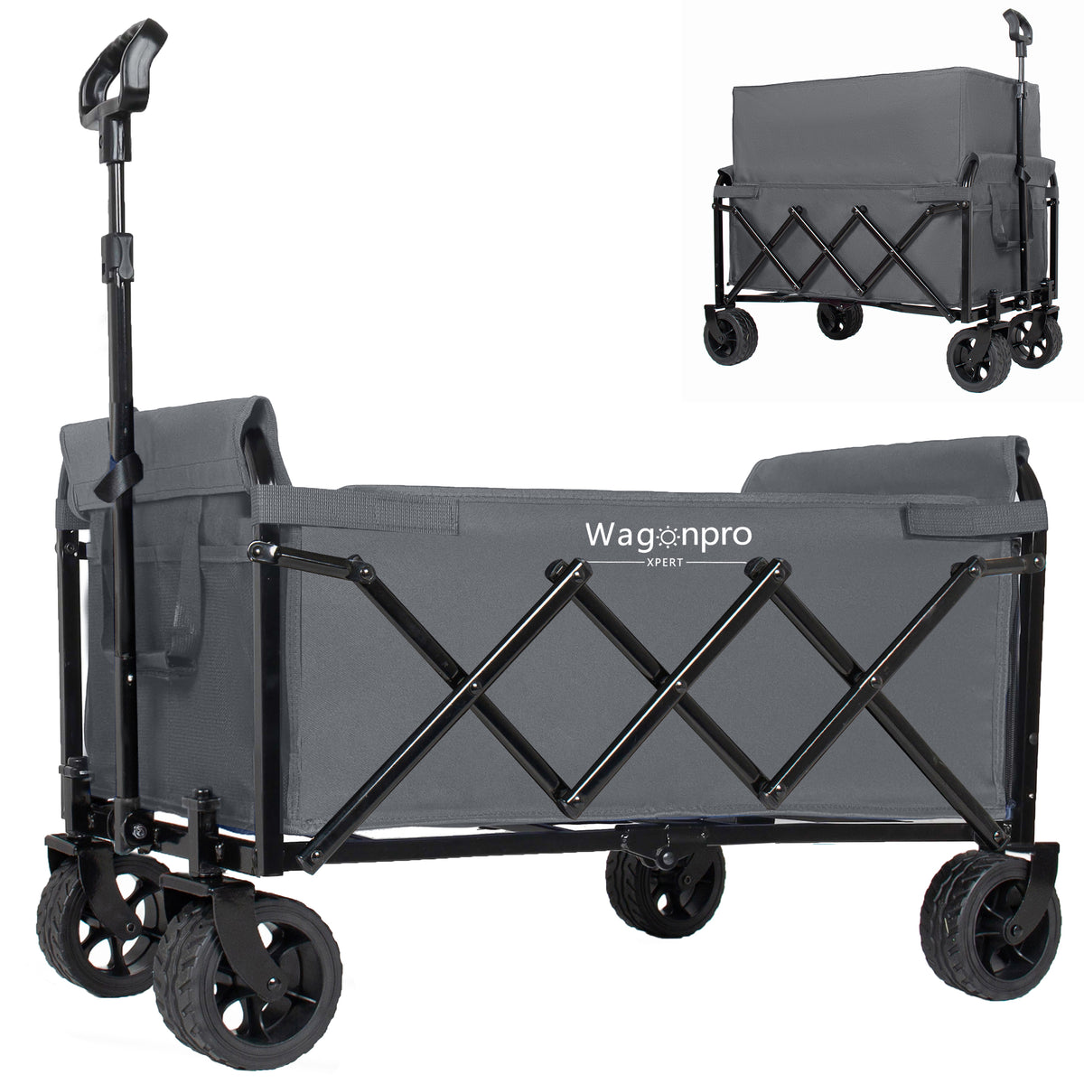 WagonPro 5x2 Wide Wheels- Expandable Dual- Layer Utility Wagon - 220lbs Capacity