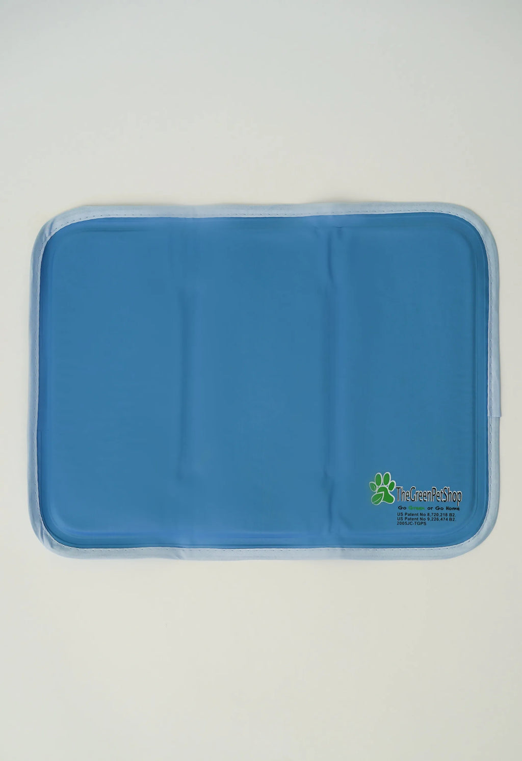 Blue Cool Pet Pad with TheGreenPetShop logo