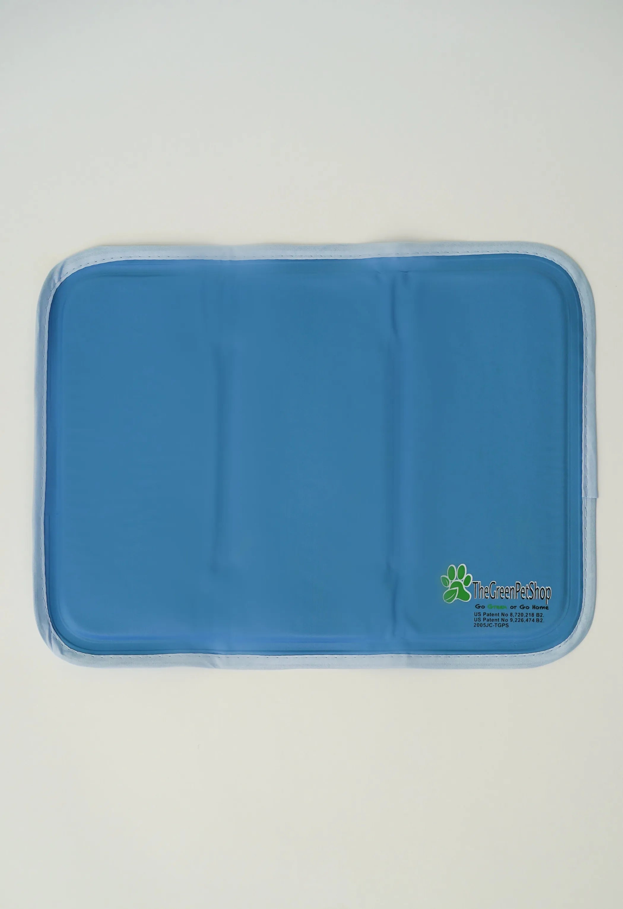 Blue Cool Pet Pad with TheGreenPetShop logo