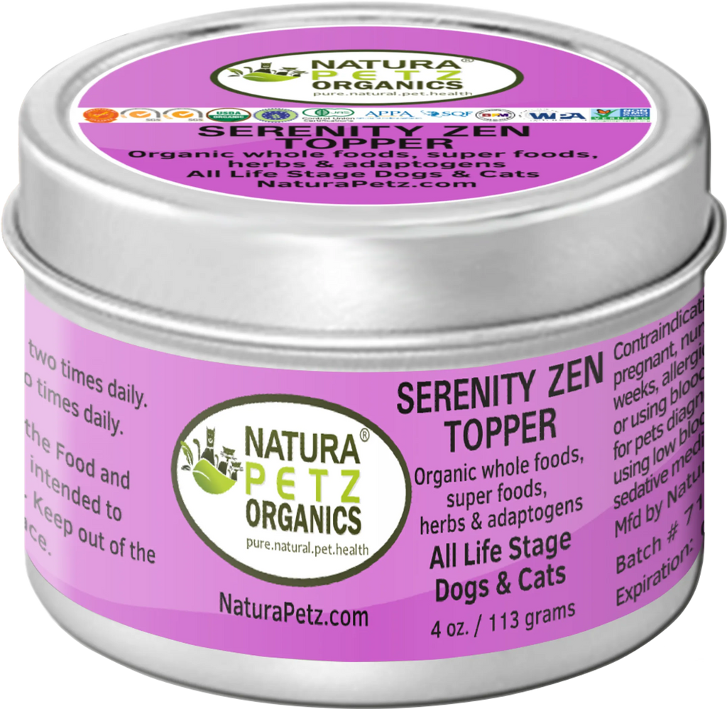 Naura Petz Organics container for dogs and cats with purple label