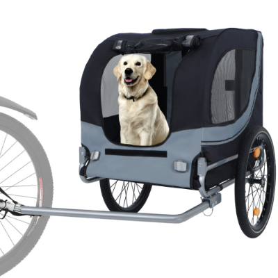 Large Folding Bike Trailer. Durable Steel Frame. For Dogs up to 120 lb