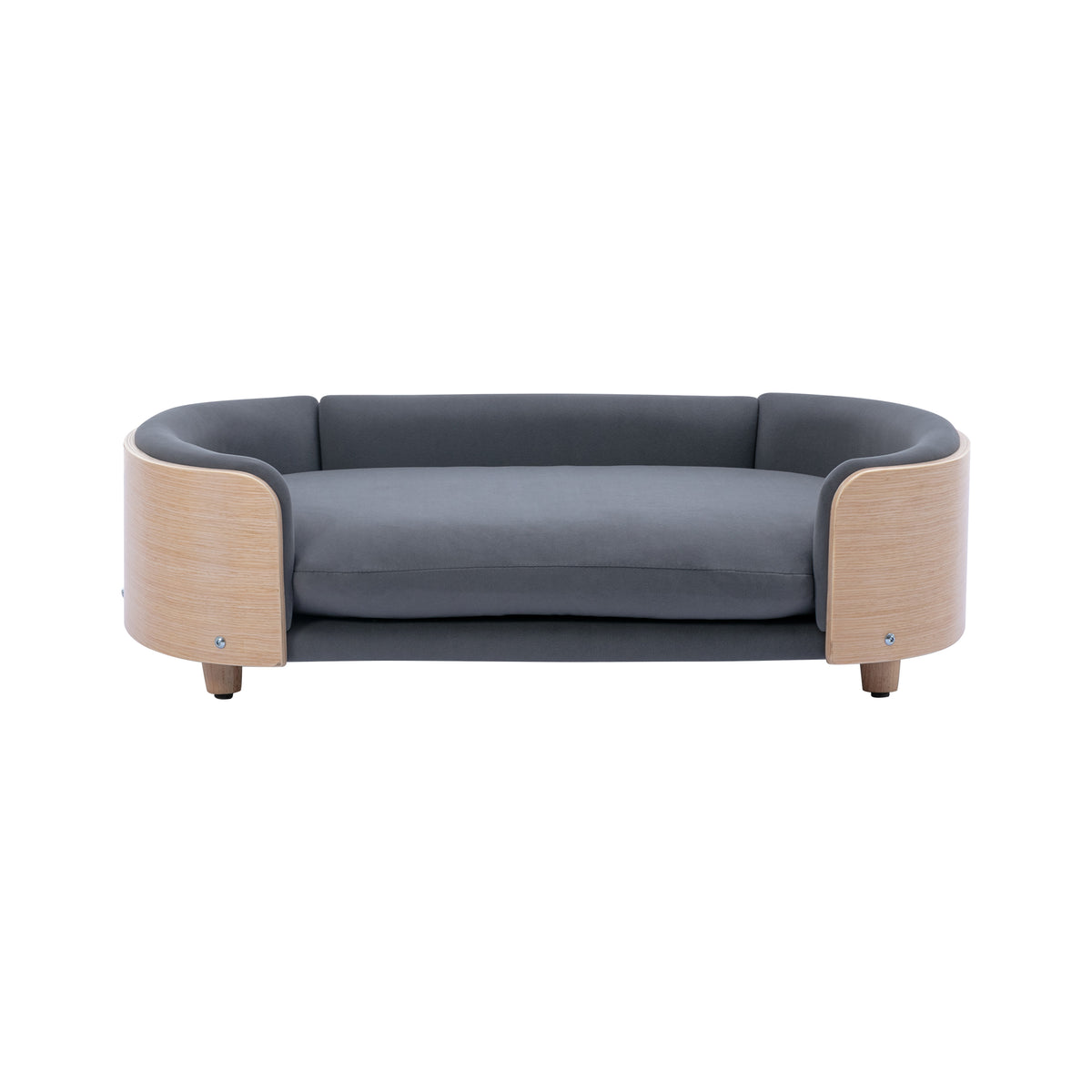 Scandinavian style Elevated Pet Sofa With Solid Wood legs and Wood Back, Multiple colors, Large Size