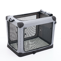 Foldable Dog Cage, Portable Travel Dog Cage With Three-door Mesh Windows 24|30|42 inch - Grey