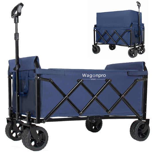 WagonPro 5x2 Wide Wheels- Expandable Dual- Layer Utility Wagon - 220lbs Capacity