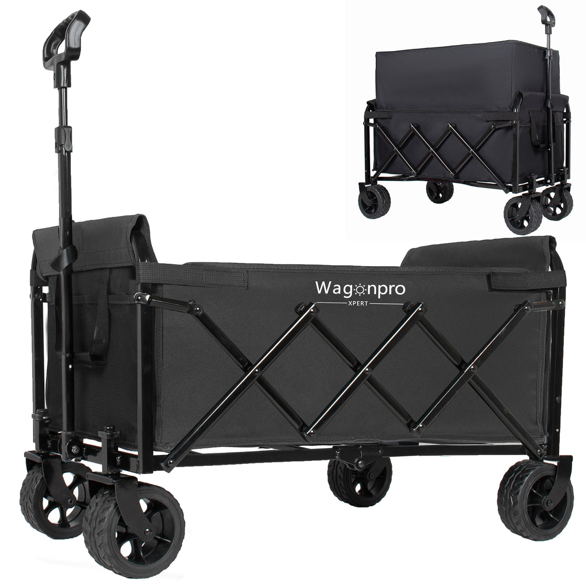WagonPro 5x2 Wide Wheels- Expandable Dual- Layer Utility Wagon - 220lbs Capacity