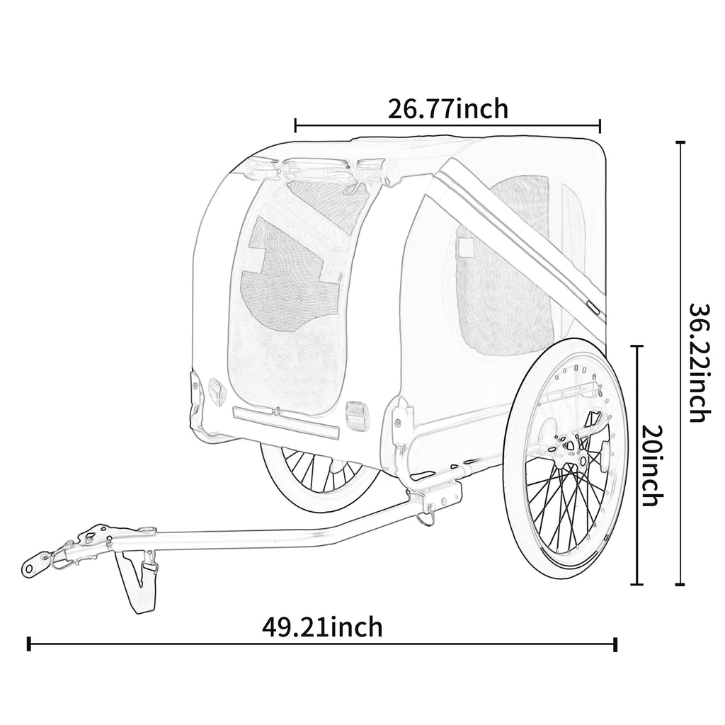 Large Folding Bike Trailer For Dogs | 100LB Capacity All-Terrain Pet Carrier, Durable Steel Frame For Cycling, Jogging, Camping & Outdoor Adventures