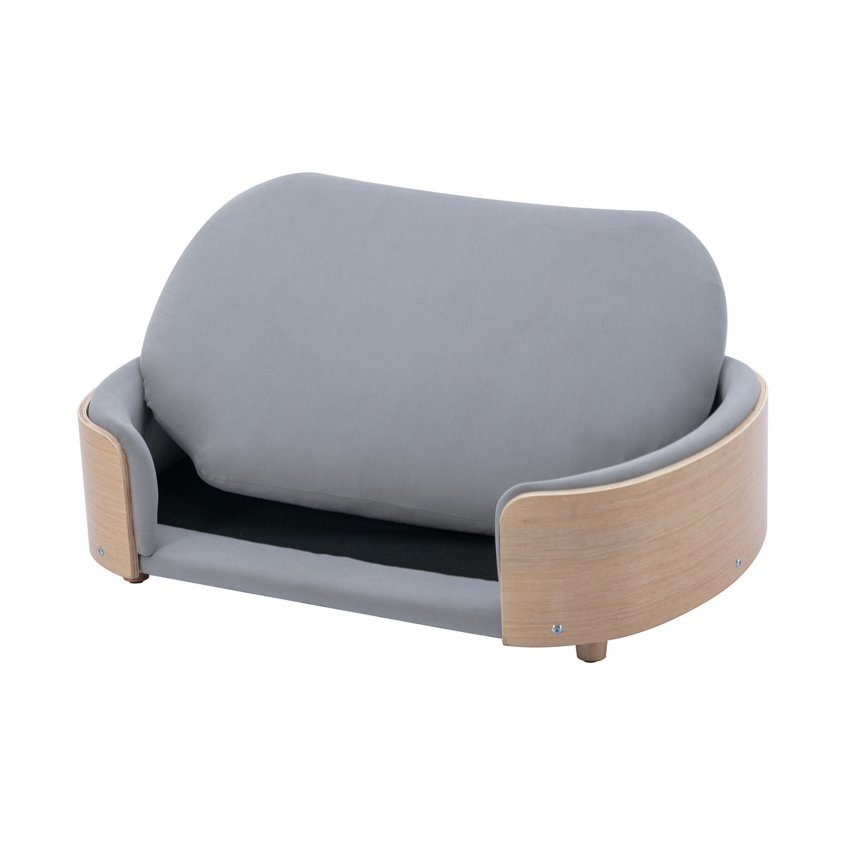 Scandinavian style Elevated Pet Sofa With Solid Wood legs and Wood Back, Multiple colors, Large Size