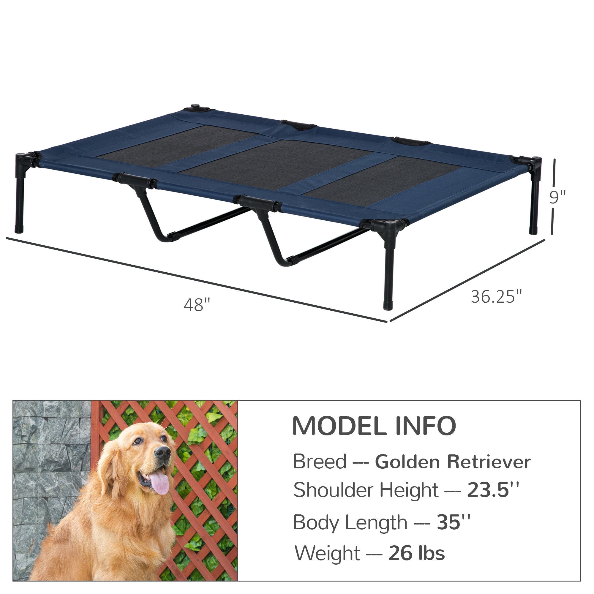 Pet bed with dimensions 