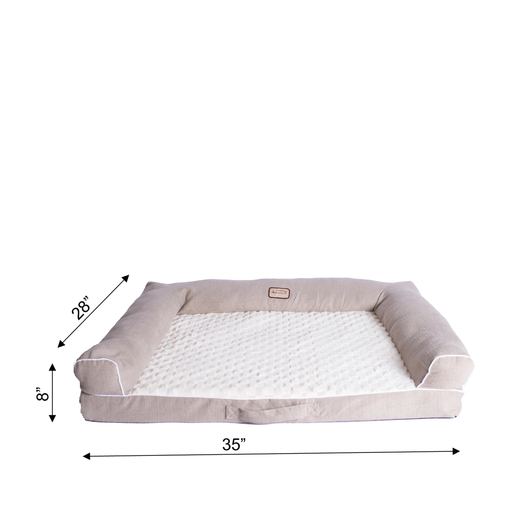 Gray Dog bed with measurements