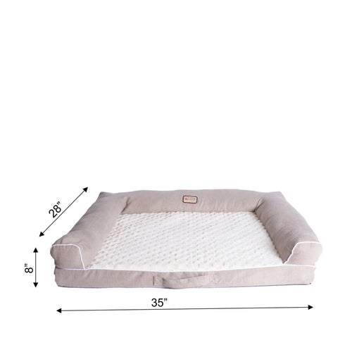 Gray Dog bed with measurements