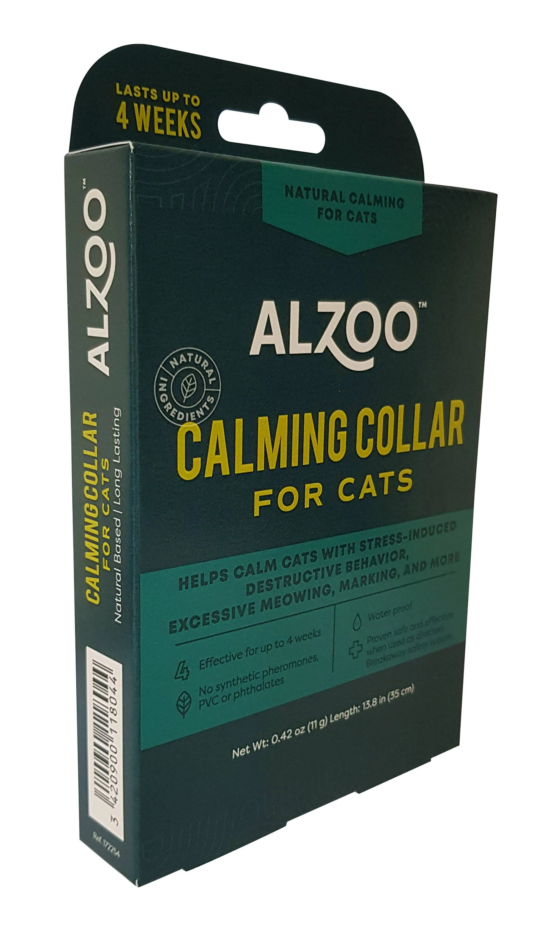ALZOO calming collar fort cats packaging from the side