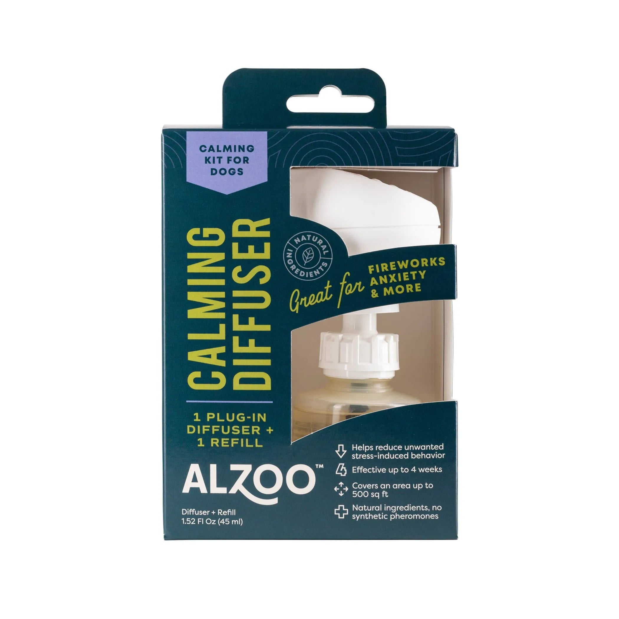 Alzoo calming diffuser kit packaging for dogs