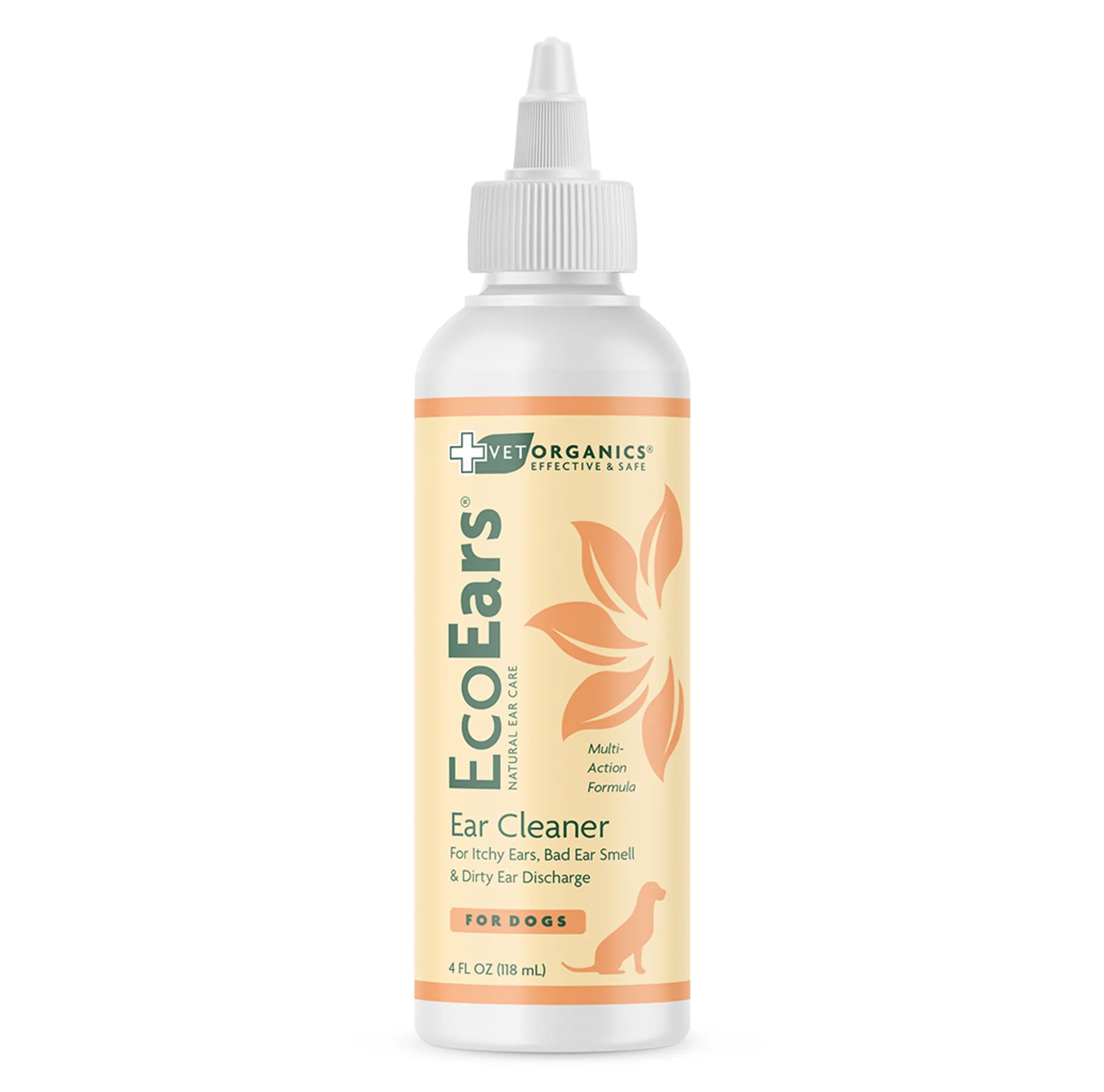 Bottle of Eco Ears ear cleaner for dogs 4 oz.
