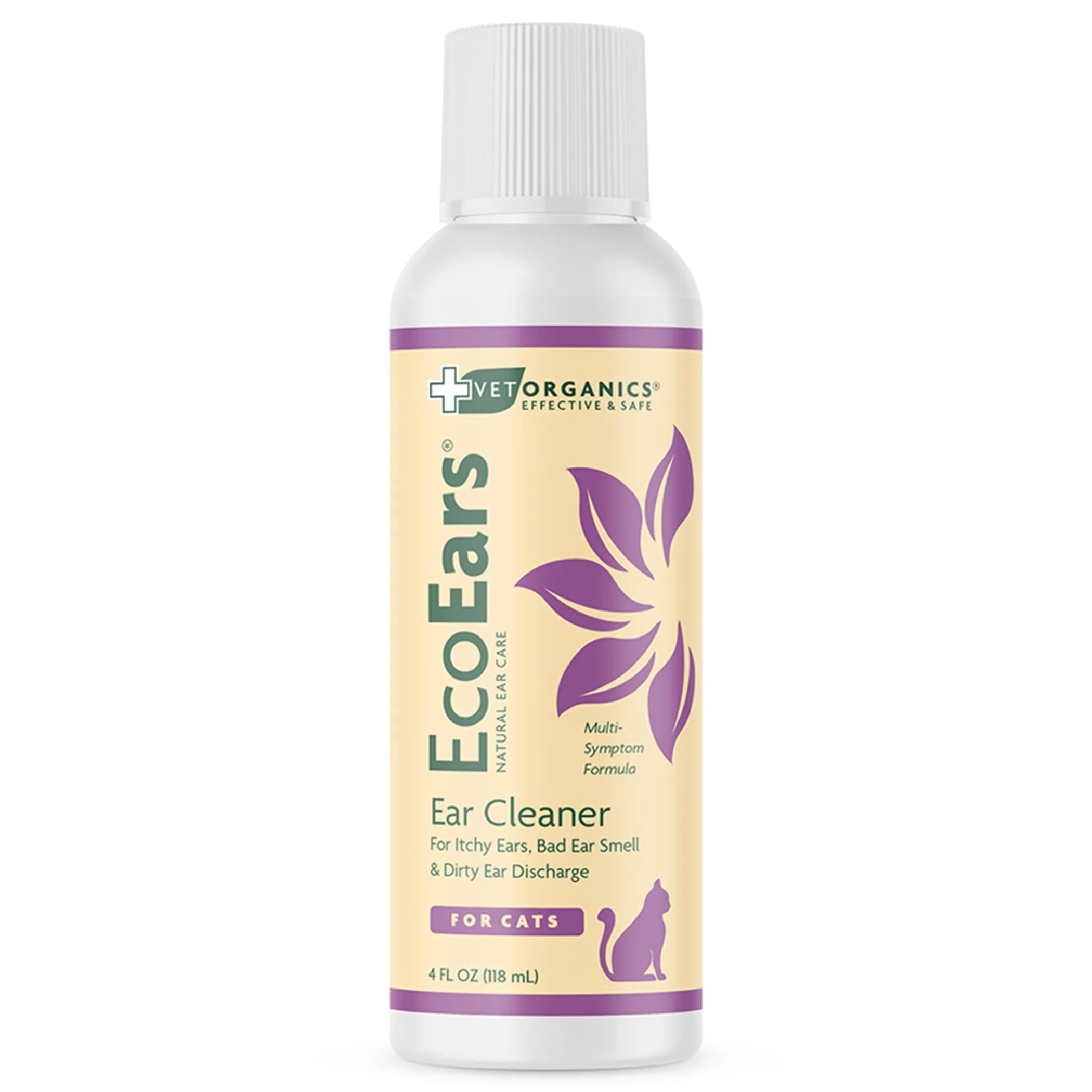 EcoEars ear cleaner bottle for cats - 4 oz. front