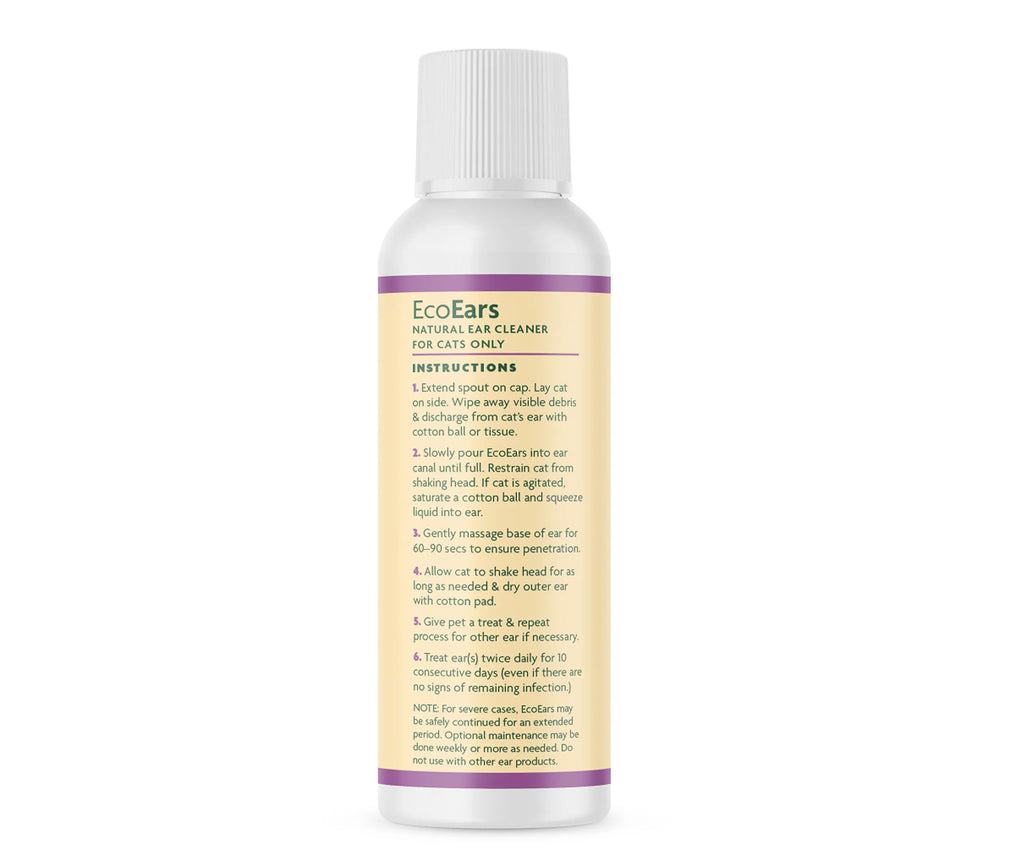 EcoEars ear cleaner bottle for cats - 4 oz. rear