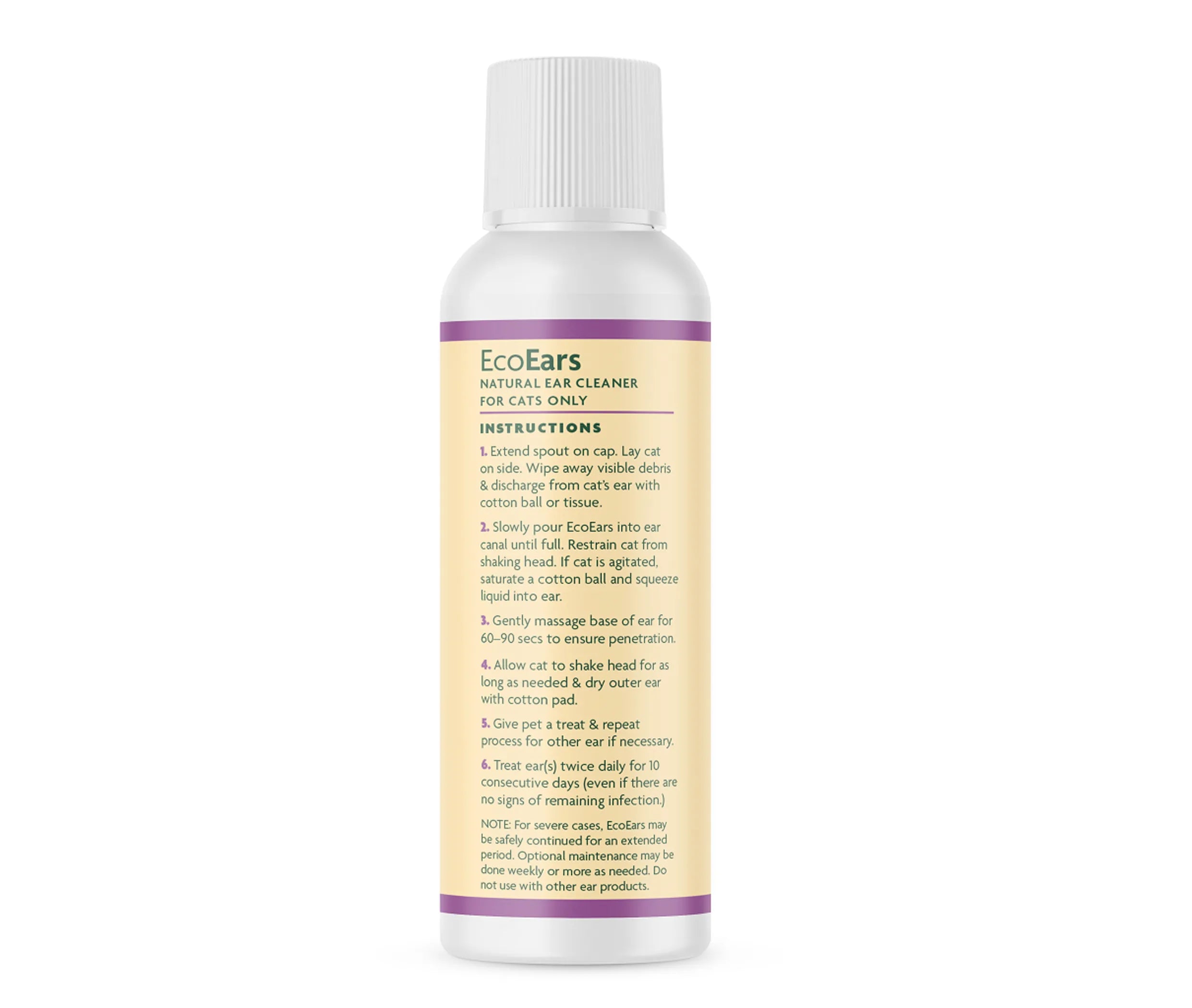 EcoEars ear cleaner bottle for cats - 4 oz. rear