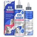 Beloved Pets eye wash and cleaning lotion for dogs, cats, and small animals in a 3.4 fl oz bottle front and rear views