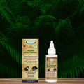 Herbal ear cleanser packaging and 2 fl oz. bottle