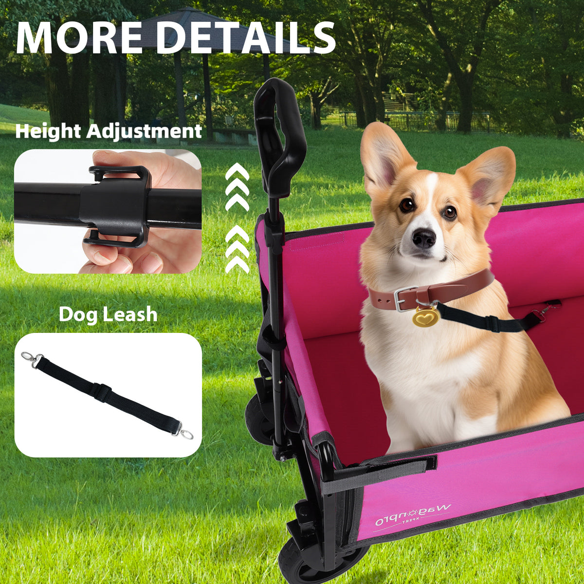 WAGONPRO All-In-One Folding Pet Wagon - 360lb capacity - 4 colors