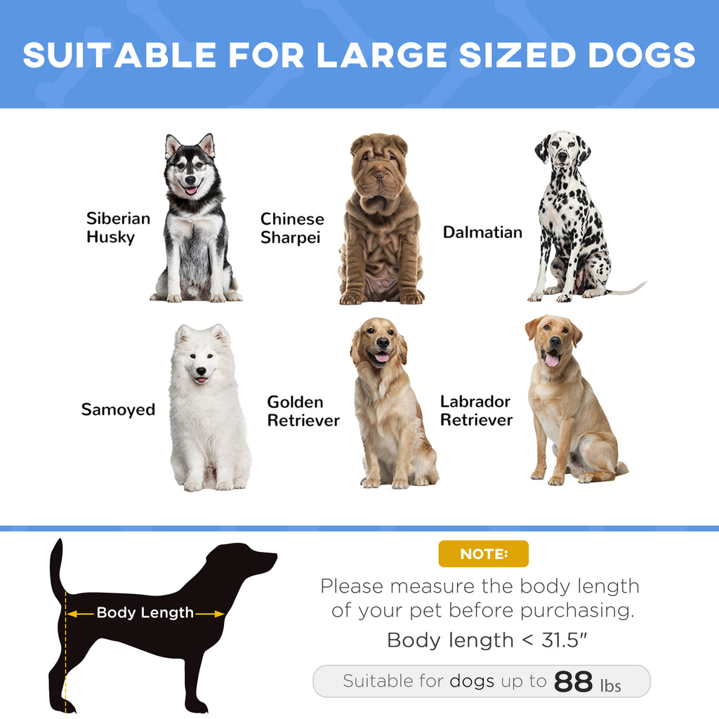 mages of large dogs with labels and a note about body length measurement.
