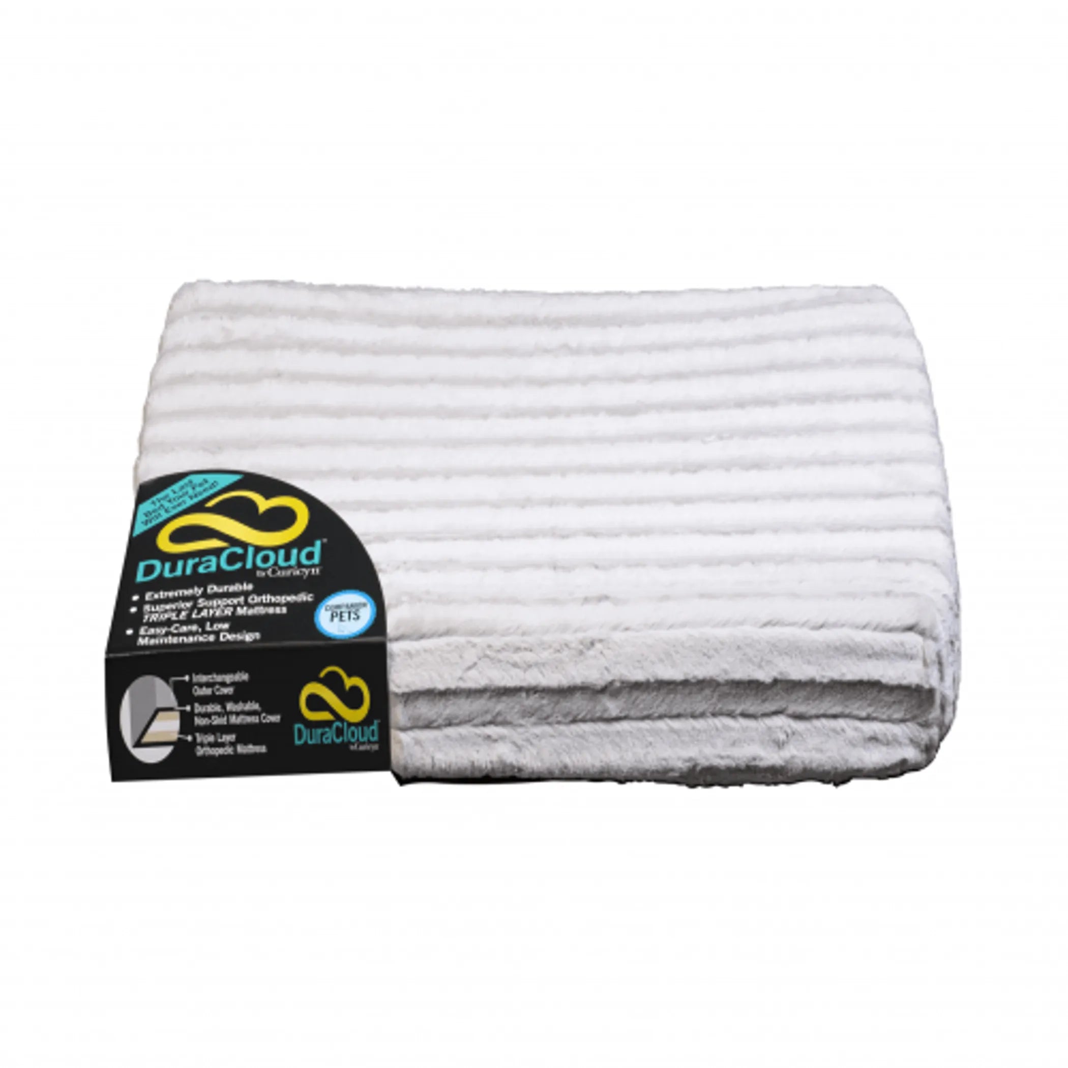 Duracloud mattress topper with DuraCloud packaging