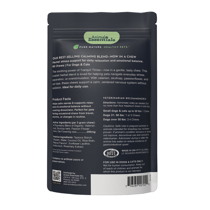 Tranquil Times Herbal Soft Chews | Herbal Calming Formula | 60 Count