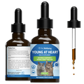 Pet Wellbeing Young at Heart health supplement for cats bottle with dropper