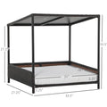 Rattan raised pet bed with canopy with dimensions