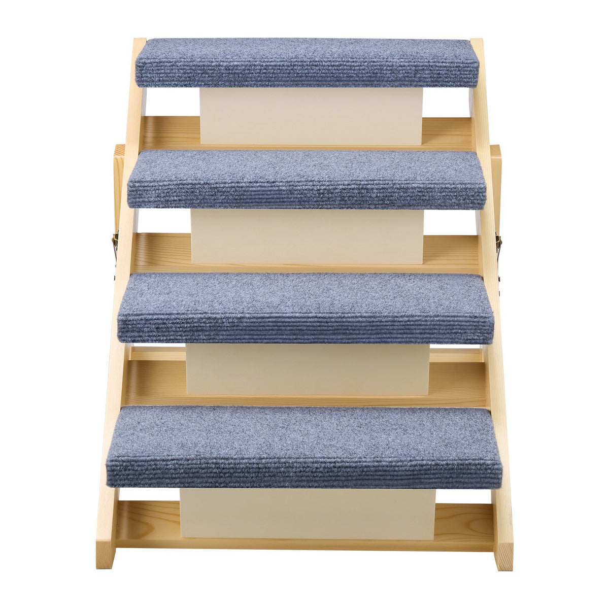Wood 4-Step Dog Stairs For Beds, Sofa & Cars, 150lbs Load Capacity