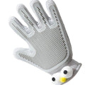 Gray grooming glove