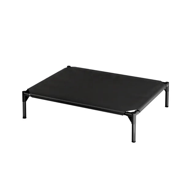 Black raised pet bed